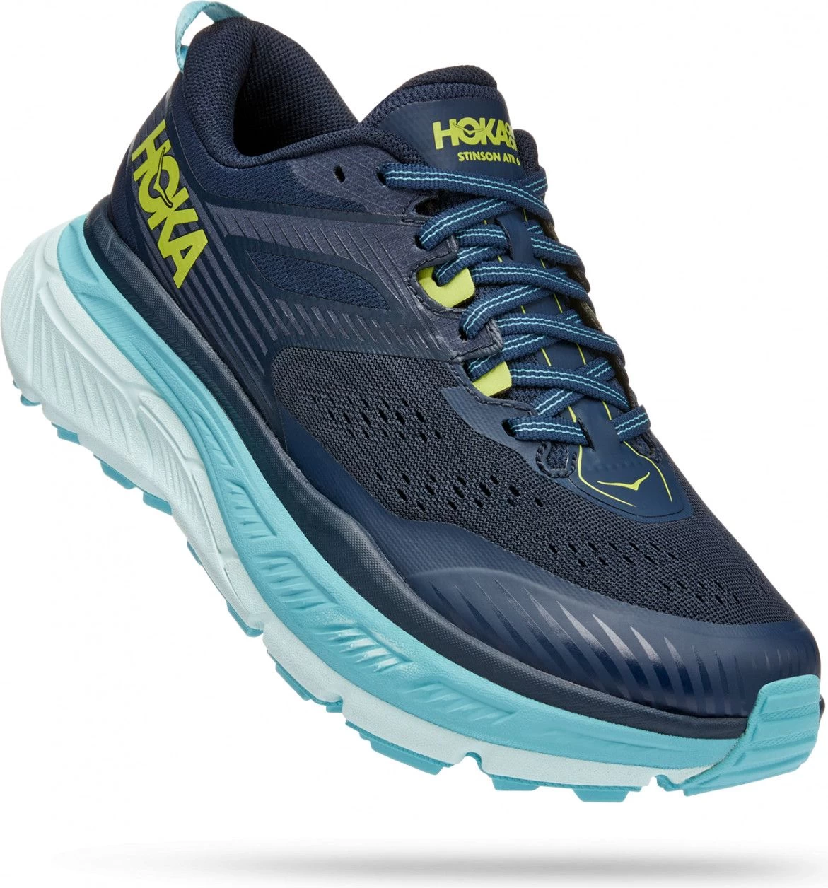 Hoka One One Stinson ATR 6 Trail Shoes Blue Yellow Women