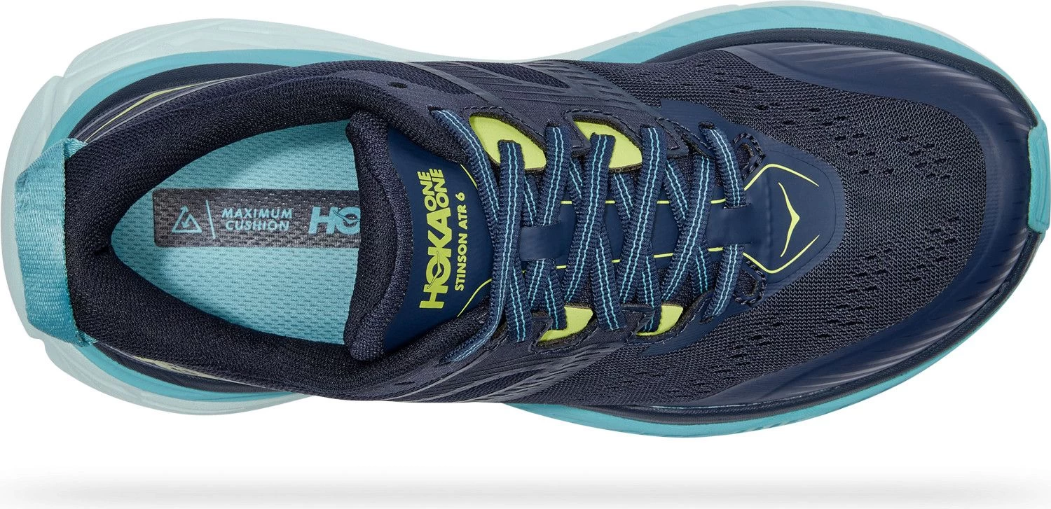 Hoka One One Stinson ATR 6 Trail Shoes Blue Yellow Women - Image 4